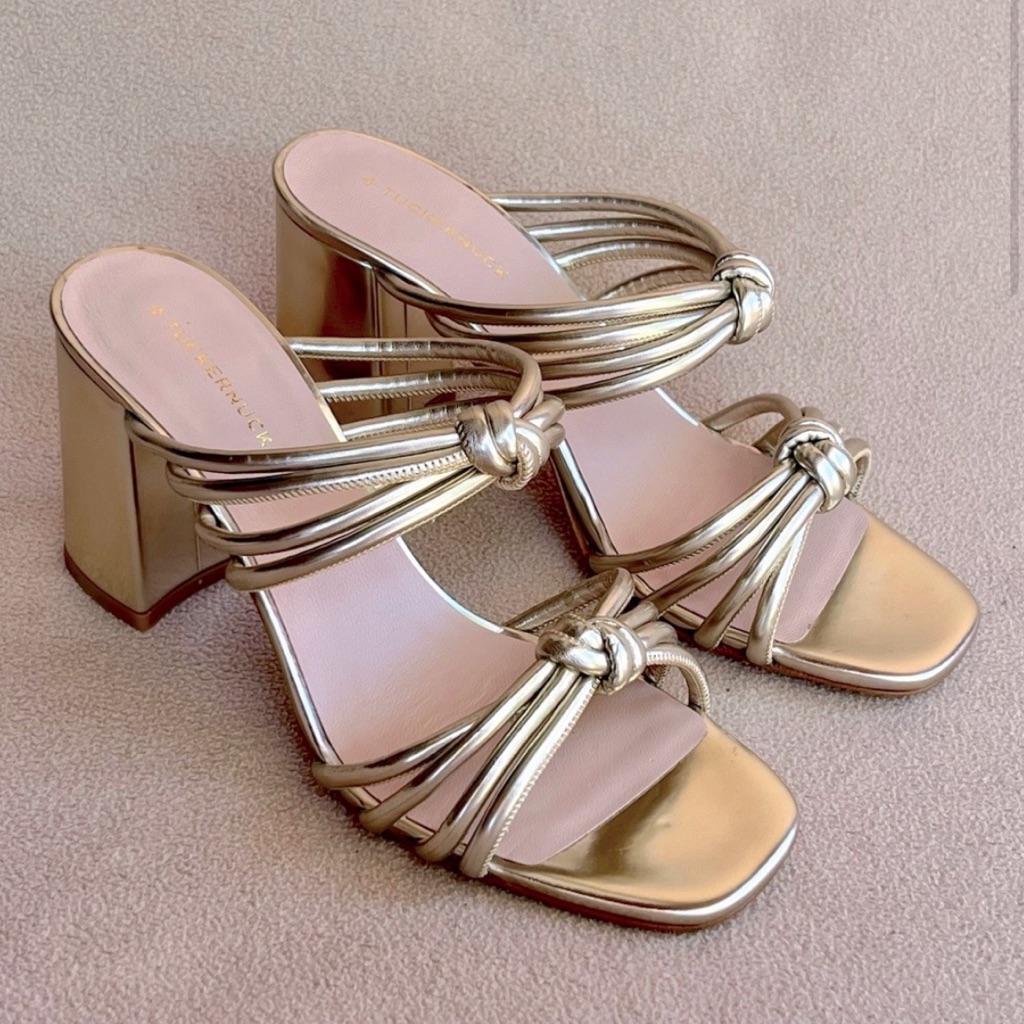 Tuckernuck Gold Sonia Heels Women’s 8